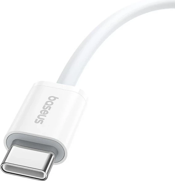 Kabllo USB C në USB C Baseus Superior, 1 m, 30 W, Bardhë