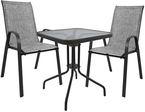 Set kopshti tavolinë & karrige FH5183.01, 3 pjesë, hiri