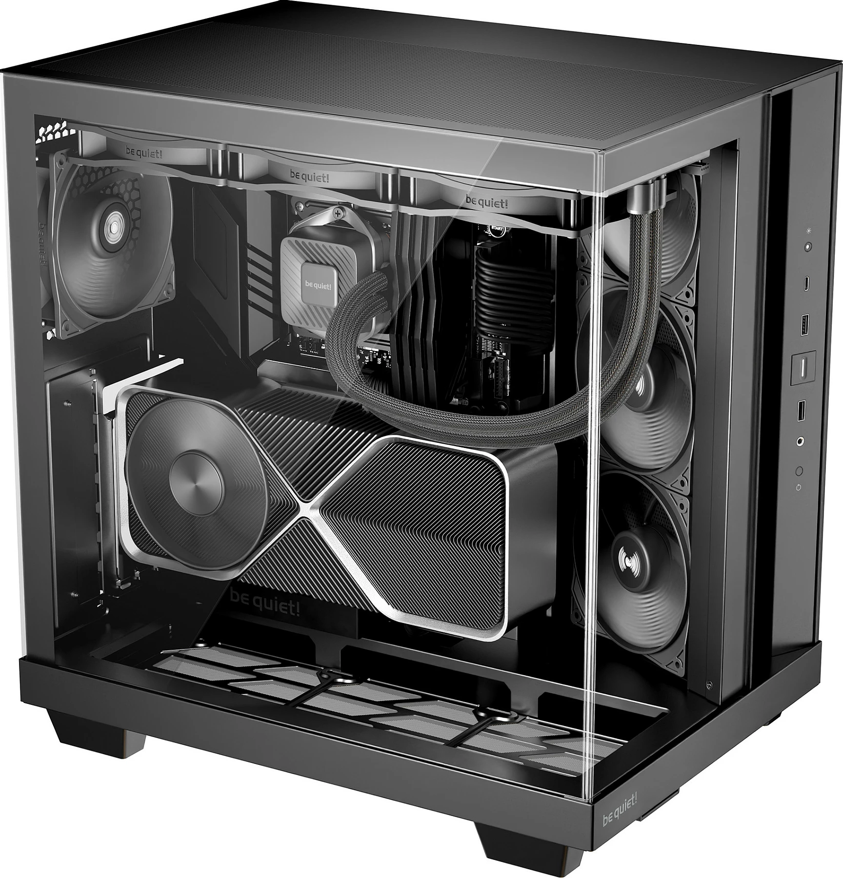 Kasë Be Quiet! Light Base 500 midi tower, xham i temperuar, e zezë