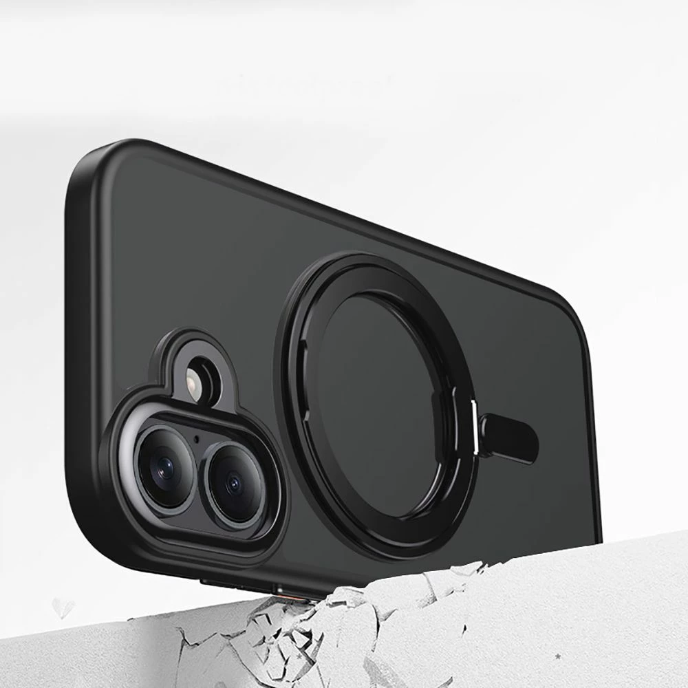 Mbështjellës Tech-Protect MagRing MagSafe për iPhone 17, unazë 360°/stand, mat i zi, 1 copë