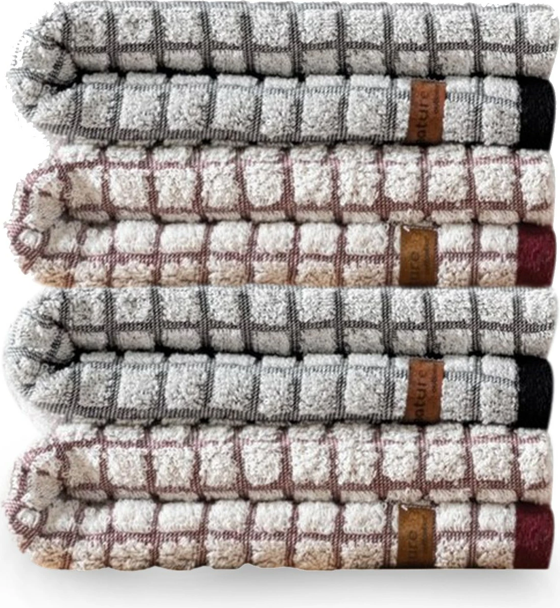 Set peshqirësh duarsh (4 copë), Mijölnir, natyrë - e zezë, e kuqe e errët