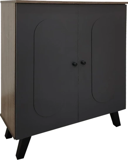 Dollap për këpucë Cathi, ngjyrë lis-antracit, 80x34x95cm