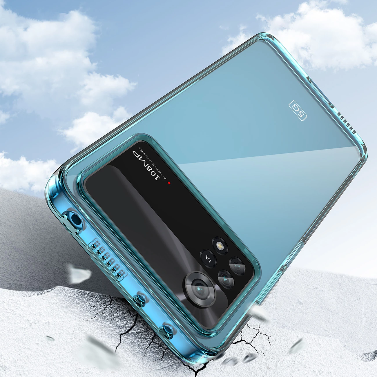 Mbështjellës Hurtel Outer Space Case për Xiaomi Poco X4 Pro 5G, Blu