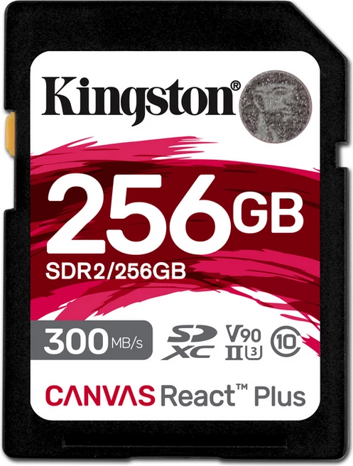 Kartë SD Kingston Canvas React Plus SDR2/256GB 256GB UHS-II V90 300MB/s bardhë/kuqe