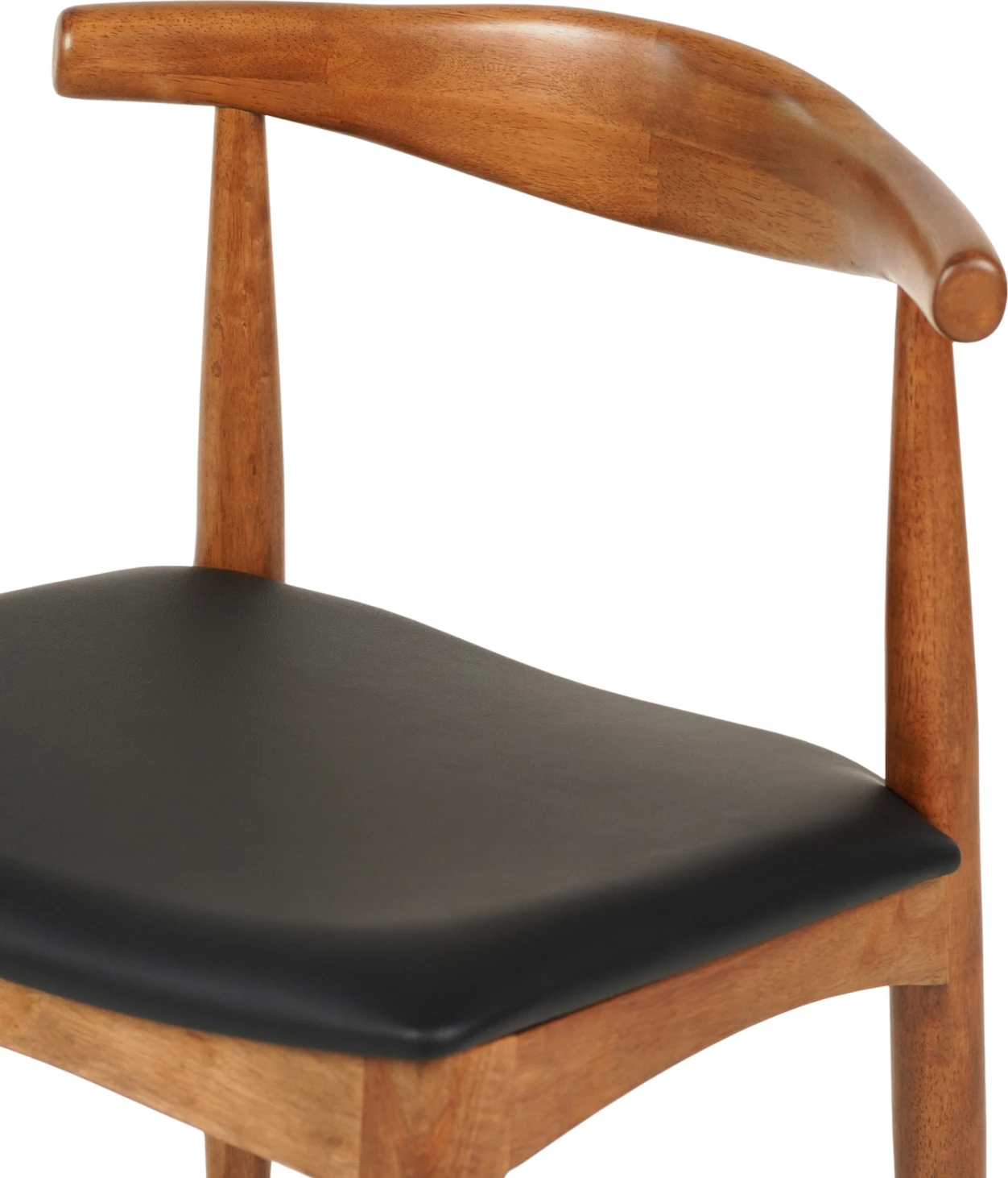 Karrige për ngrënie ALOR FH9947.03 dru gome ngjyrë arre e lehtë, PU i zi, 55x51x75H cm