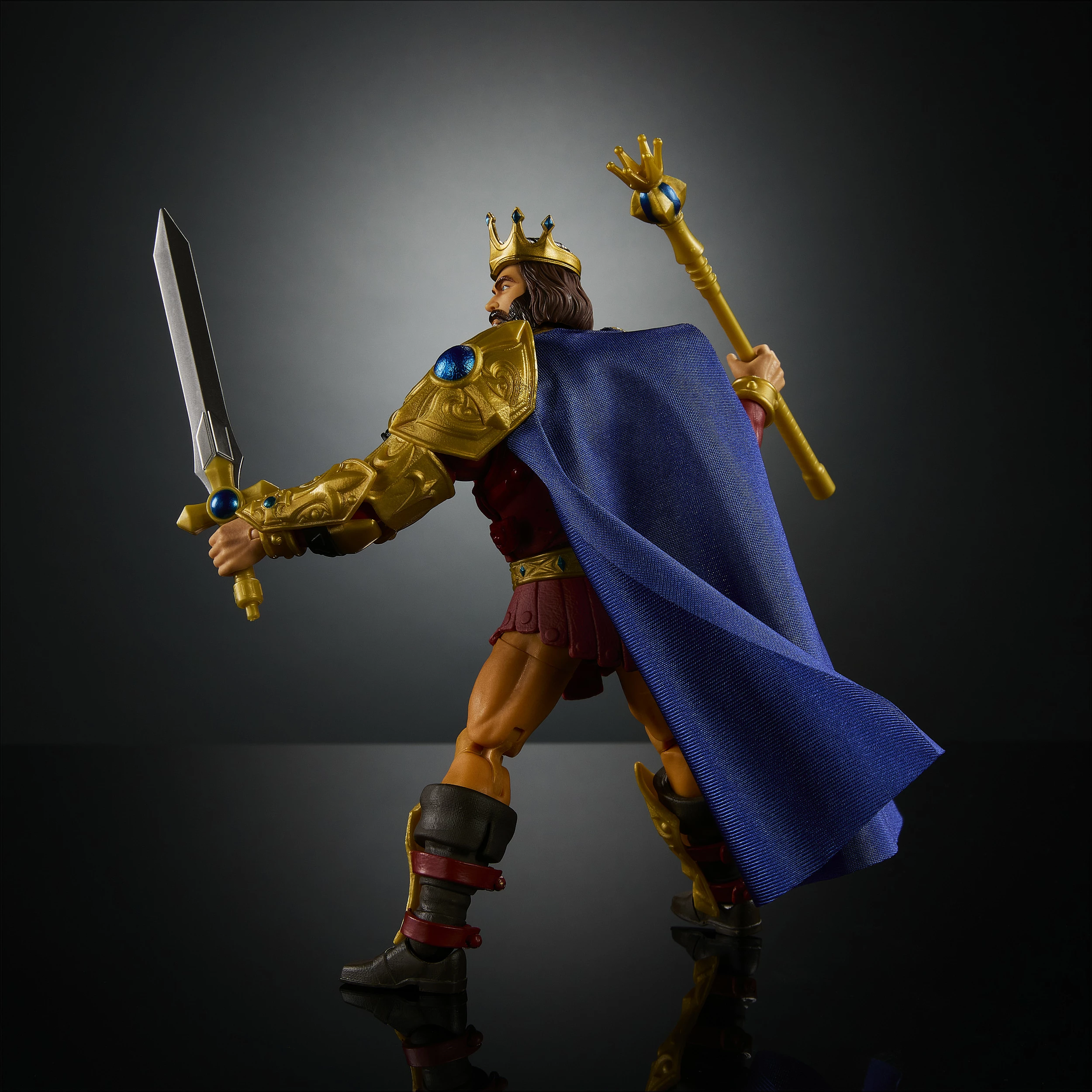 Figurinë aksioni Mattel Masters of the Universe Masterverse New Eternia King Randor, 18 cm, shumëngjyrëshe