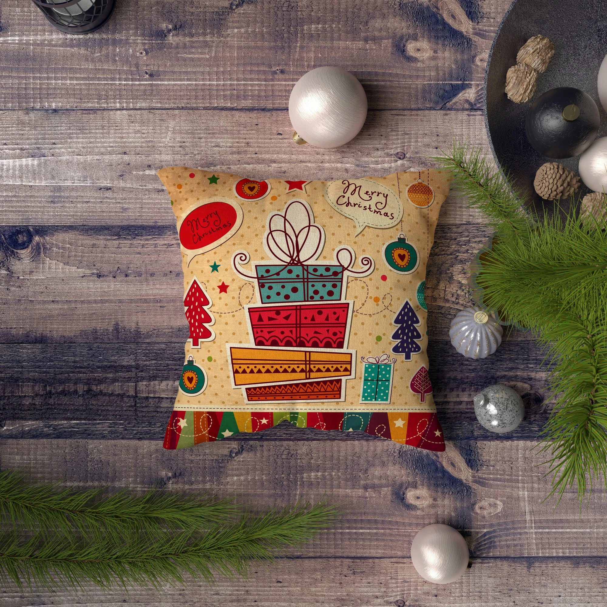 Jastëk dekorativ Aberto Design, NYXMAS103, shumëngjyrësh, 43x43cm