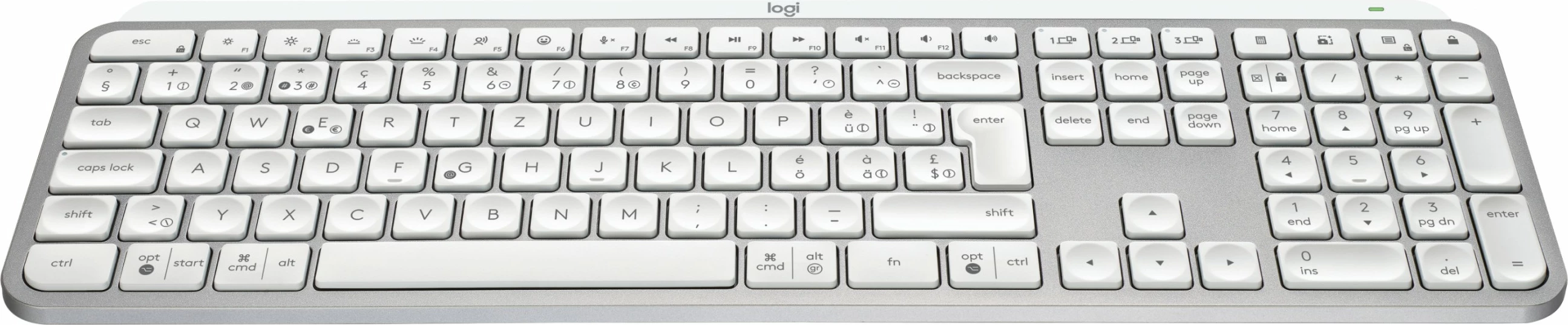 Tastierë Logitech MX Keys S, pale grey, CH, Bluetooth