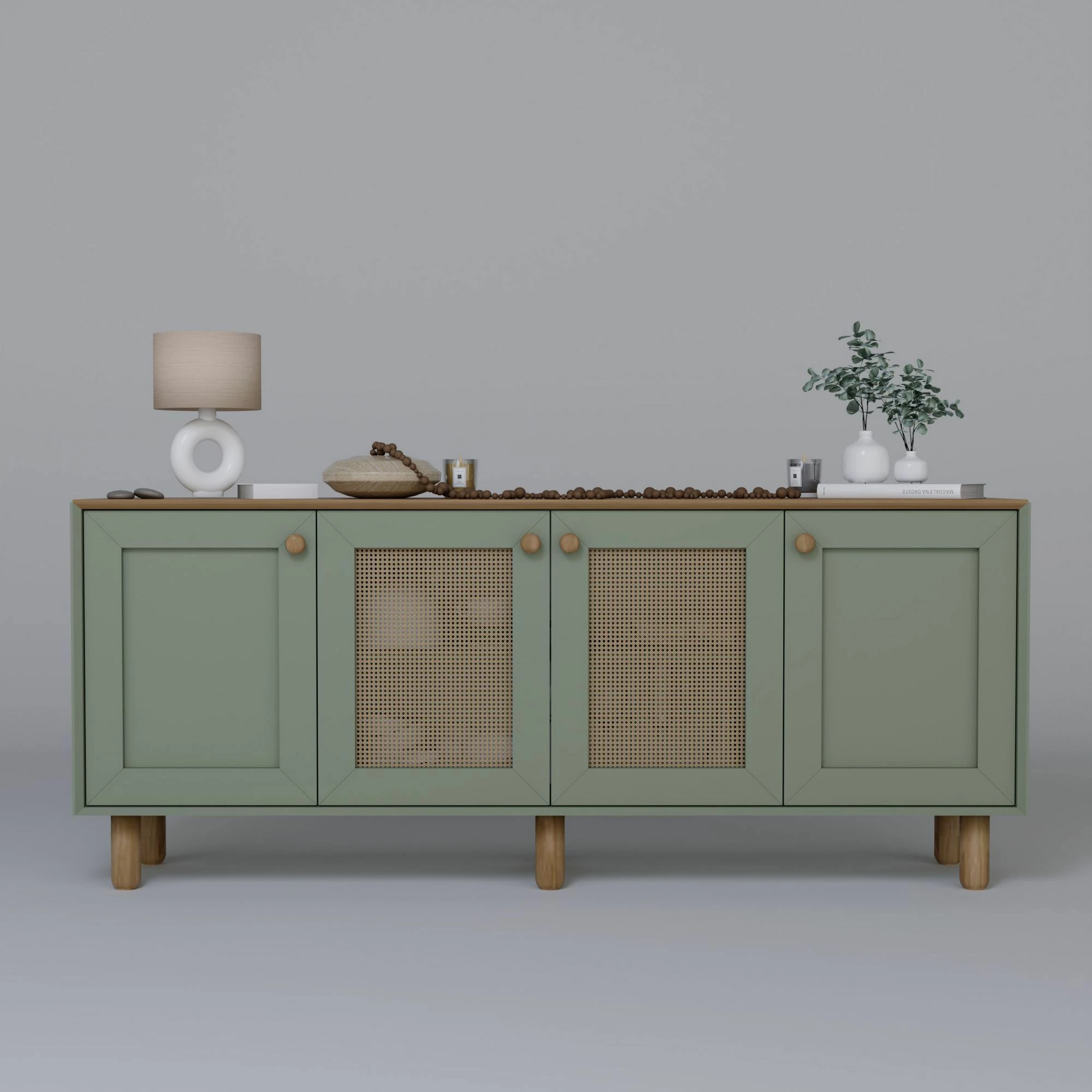 Konsolë Skye Decor, stil bohemian, ngjyrë e gjelbër, 180x75x40cm