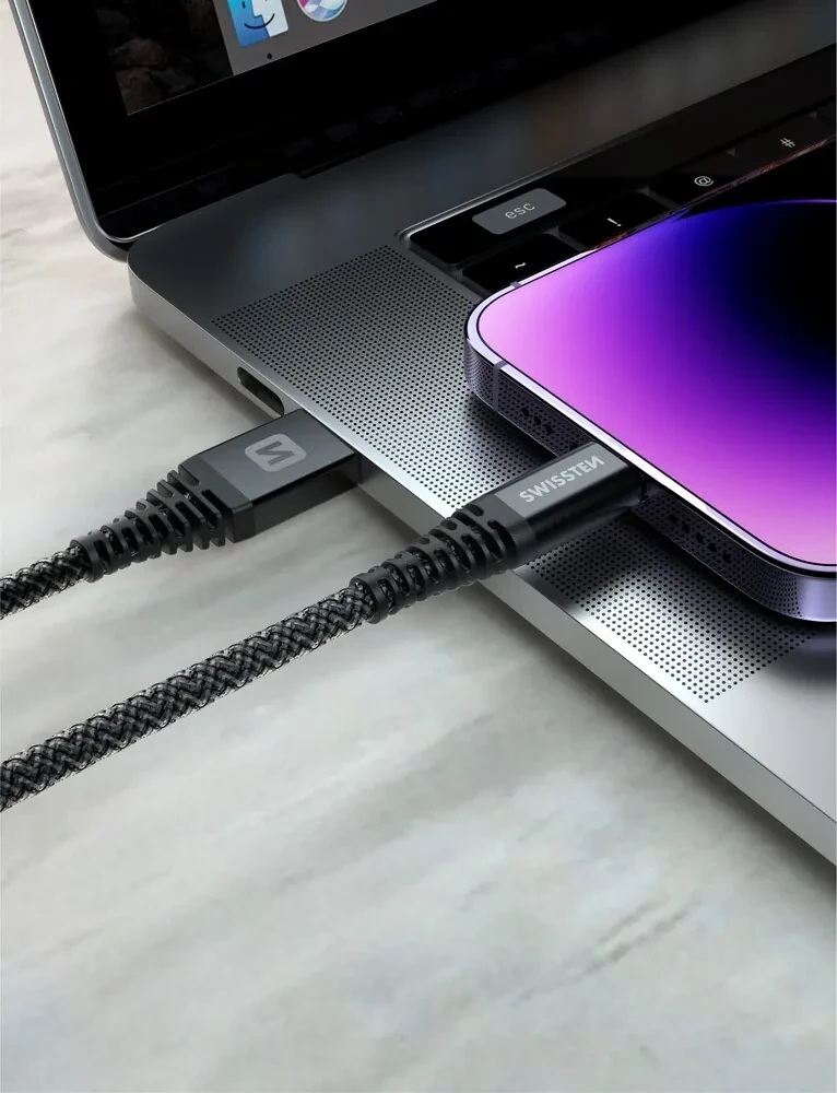 Kabllo karikuese USB /USB-C Swissten, 60W. 1.5m, e zezë