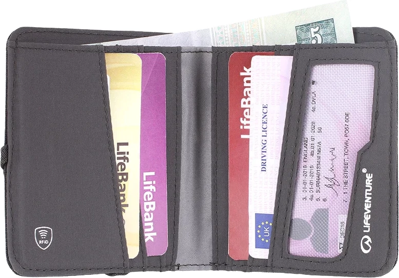 RFID Compact Wallet, Recycled, Grey