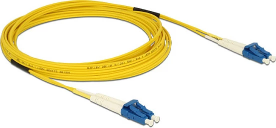 Kabllo fibër optike DeLOCK LC-LC, Singlemode OS2, 5 m, Full Duplex, e verdhë