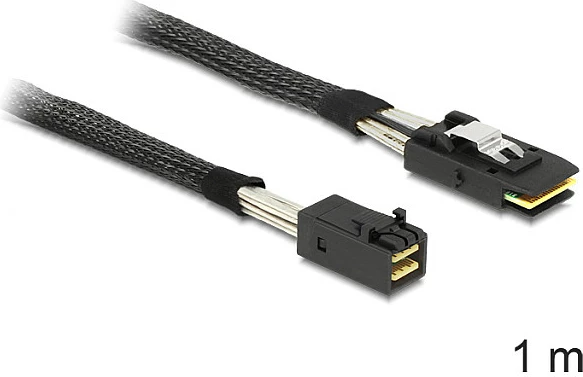 Kabllo SAS DeLOCK 83389, 1 m, Mini SAS HD SFF-8643 në Mini SAS SFF-8087, Male/Male, e zezë
