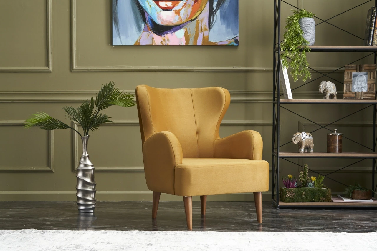 Karrige wing Karina, kadife ari, Atelier del Sofa