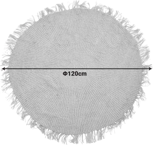 Qilim i rrumbullakët prej jute, ngjyrë natyrale, Chata Inart, 120x1cm