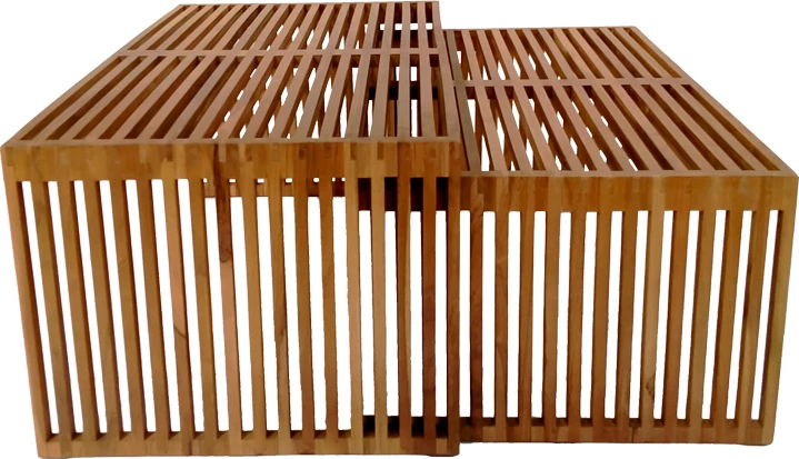 Set tavoline Tinnie prej 2 copash, dru teak, ngjyrë natyrale