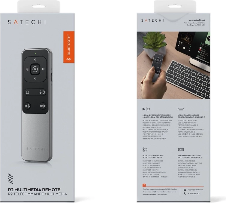 Satechi R2 Bluetooth Multimedia Remote Control - Grey