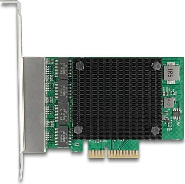 Kartelë rrjeti DeLOCK PCIe x4 RTL8125B, 4x RJ45, 2.5GbE, e brendshme, zi/gjelbër