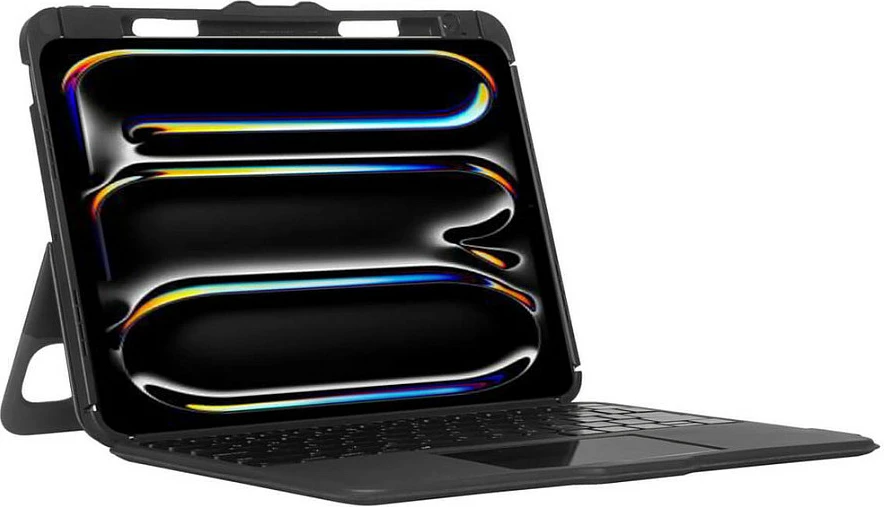Mbështjellës me tastierë Bluetooth Targus VersaVu, me trackpad, backlight, USB-C, për iPad, i zi