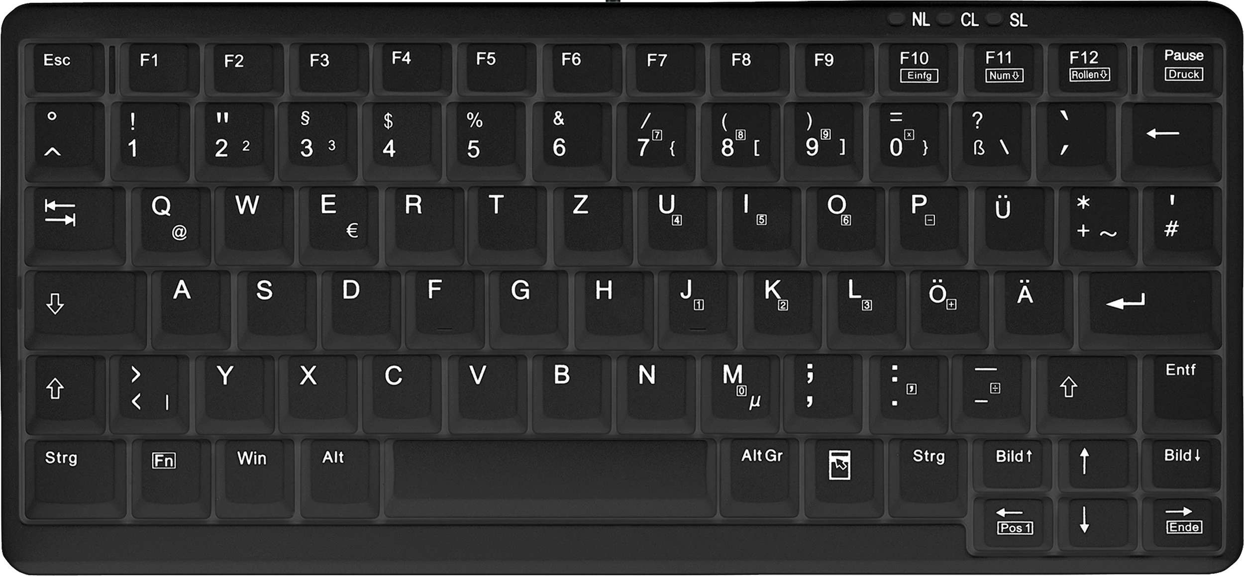 Tastierë Cherry ACTIVE KEY Industry 4.0 mini, stil notebook, e zezë