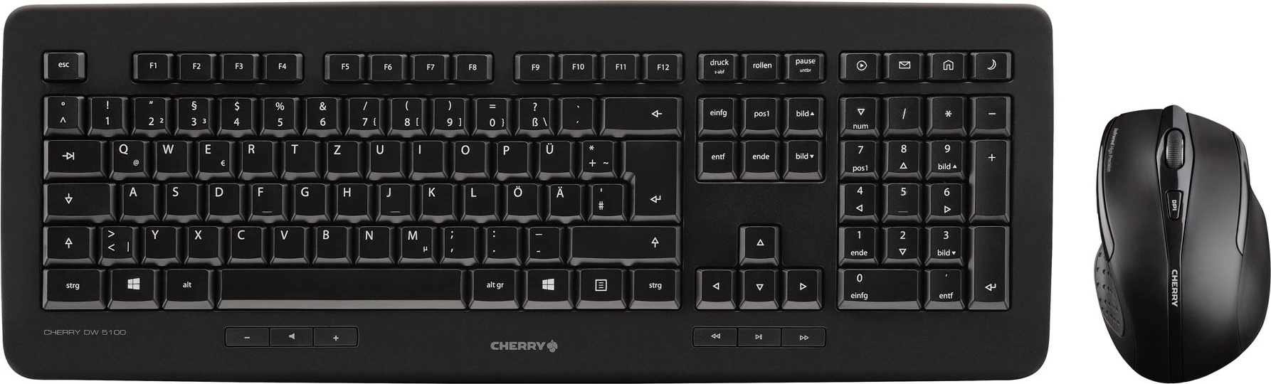 Tastierë me maus Cherry DW 5100, full-size, wireless, RF, me maus, e zezë