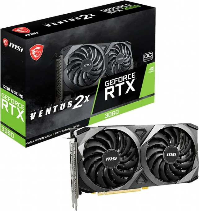 Kartë grafike Msi GeForce RTX 3060, NVIDIA 12GB GDDR6, e zezë