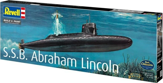 Model plastik anije nëndetëse Revell S.S.B. Abraham Lincoln, 1:253, 158 pjesë