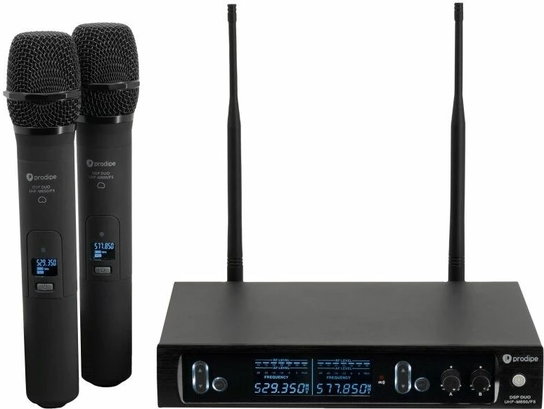 Sistem mikrofoni wireless PRODIPE M850 DSP DUO UHF F5, i zi, set 2 copë