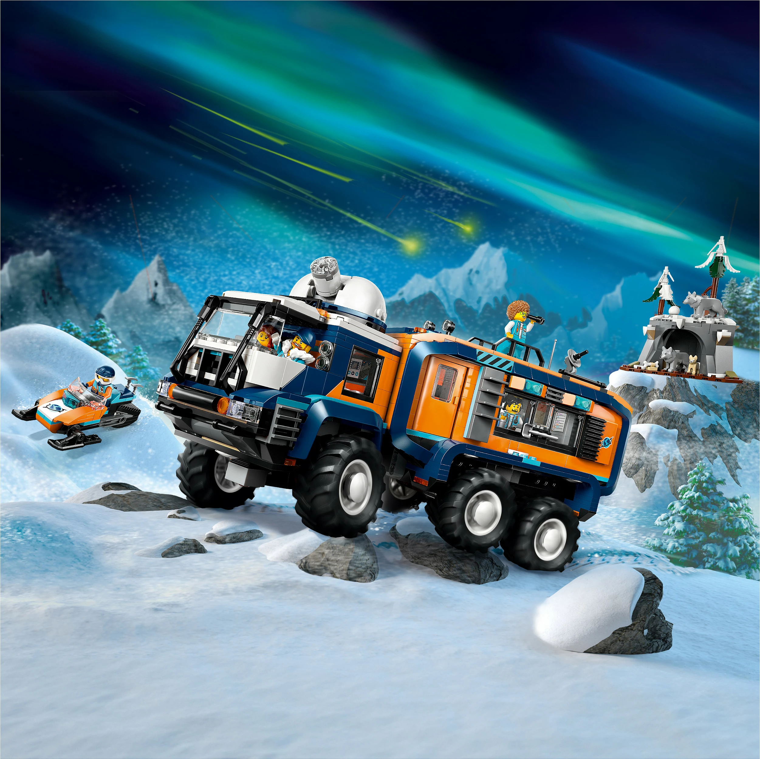 Set ndërtimi LEGO City 60471 Arctic Explorer Science Lab Truck, 1064 copë, multikolor