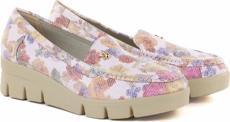 Këpucë platforme femra M. Daszyński MR23109D, rozë me lule