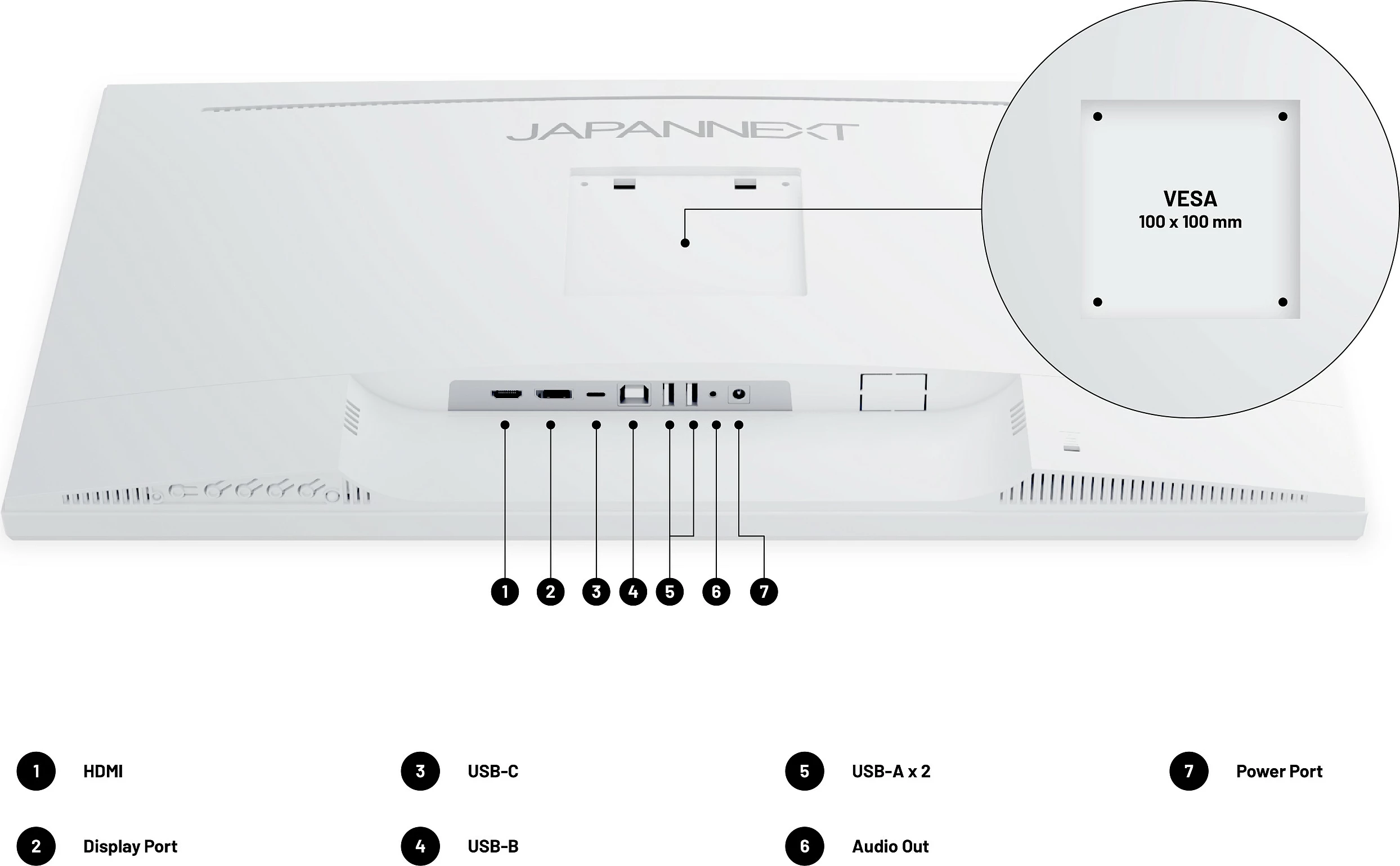 Monitor JAPANNEXT JN-IPS270UHD60F-C65W-HSP-W, 27", IPS, 4K UHD, 60Hz, USB-C 65W, i bardhë