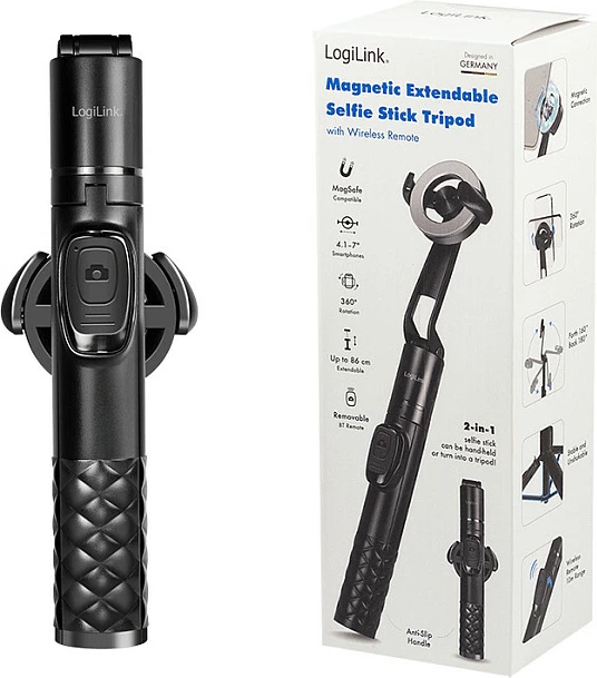 Tripod selfie stick LogiLink Wireless, magnetik, i zi