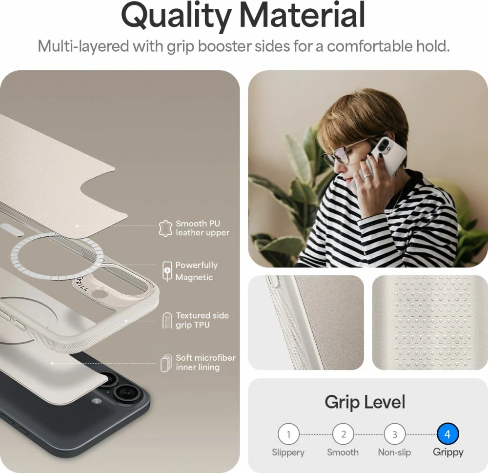 Mbështjellës Spigen Cyrill Kajuk Mag për iPhone 16, Bezhe