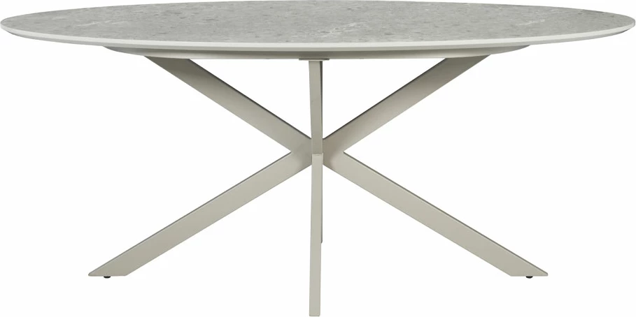 Tavolinë CASPIAN, ngjyrë gri me dizajn mermeri, 180x90x75 cm