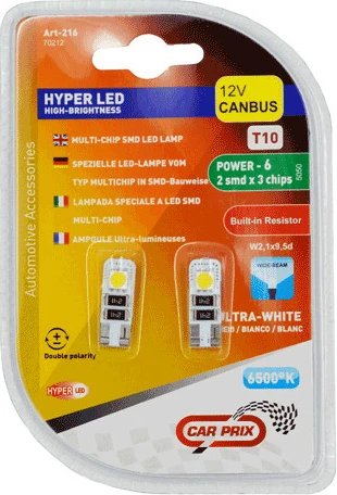 Lampa Led Canbus 12v T10-2smd/5050 White