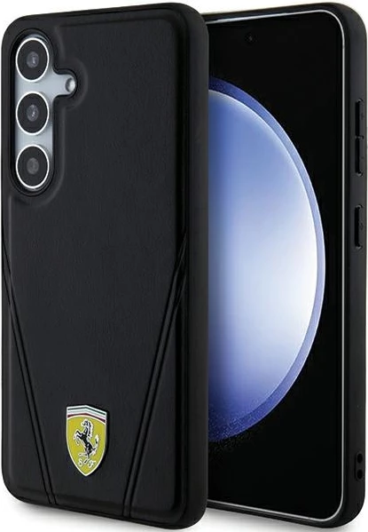 Mbështjellës Ferrari Hot Stamp V Lines MagSafe për Samsung Galaxy S24+, i zi