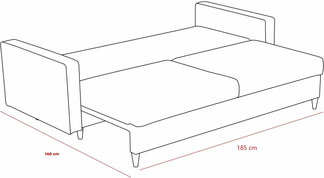 Divan-krevat treshe, ngjyrë gri, Atelier del Sofa, Eva