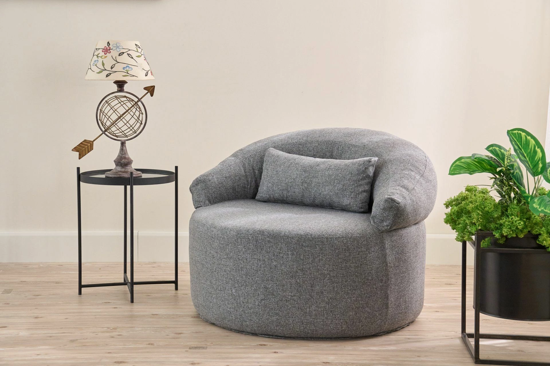 Karrige një vendëshe Pitta, ngjyrë gri, Atelier del Sofa