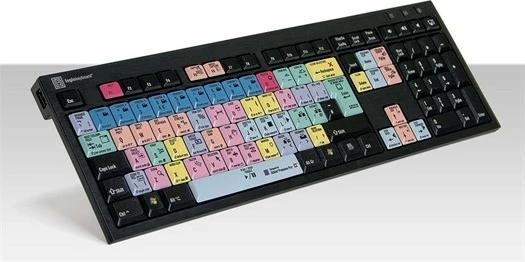 Tastierë LogicKeyboard Adobe Premiere Pro CC UK PC, e zezë, taste të ngjyrosura