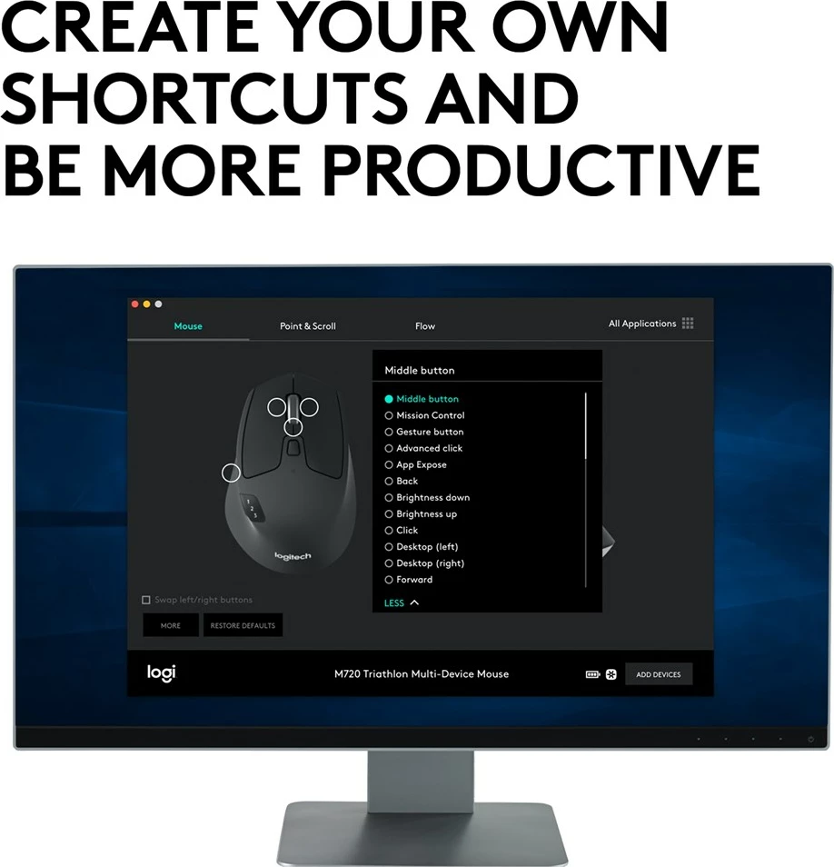 Maus Logitech M720, 1000 DPI, i zi