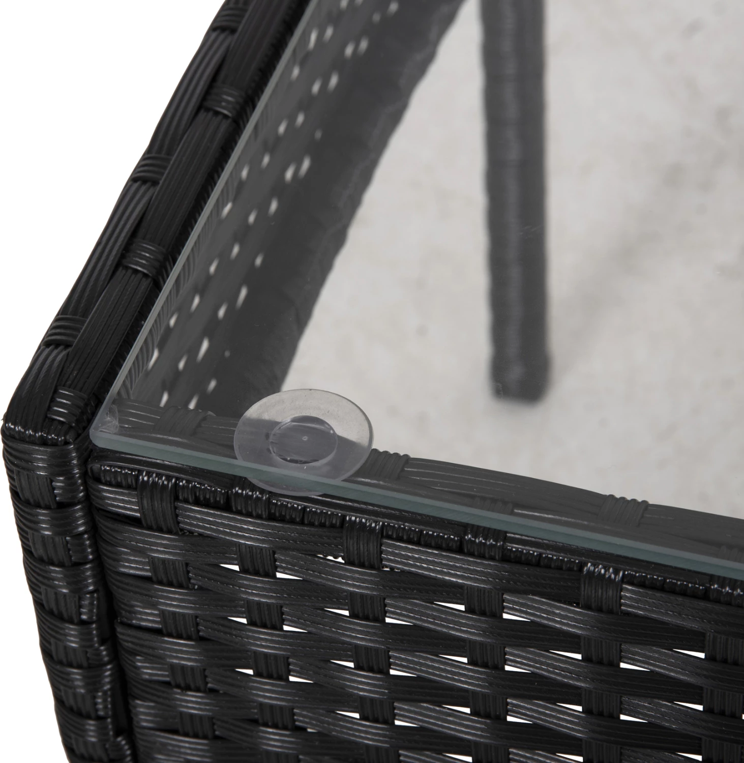 Set salloni për jashtë 4 pjesë STASIA FH6089.04 ratan sintetik në të zezë-jastëkë në bezhë