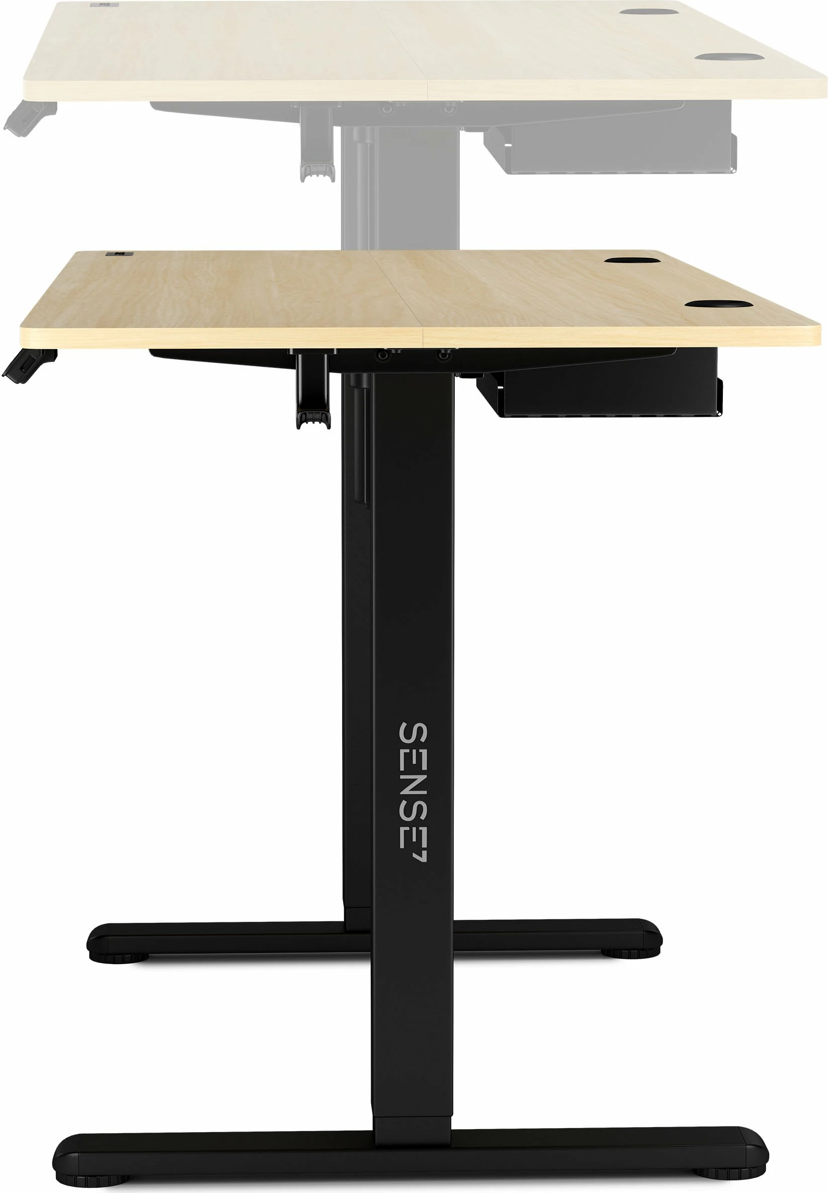 Tavolinë elektrike SENSE7 NOJO, rregullim lartësie 72-118 cm, 120x60 cm, memorie 3 pozicione, ngarkesë max 70 kg, E zezë/Pishë