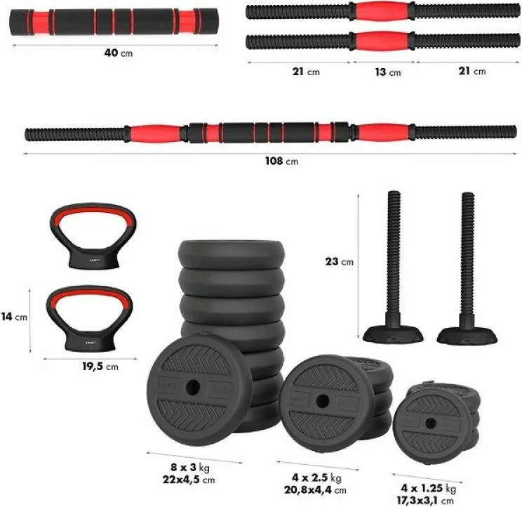 Set peshe 6-në-1 HMS, unisex, të zeza