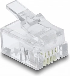 Konektor modular RJ11 DeLOCK 67020, set 100 copë, për kabllo 28-24 AWG, transparent