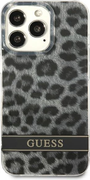 Mbështjellës Guess GUHCP13LHSLEOK për iPhone 13/13 Pro 6.1", hardcase, Leopard, Gri