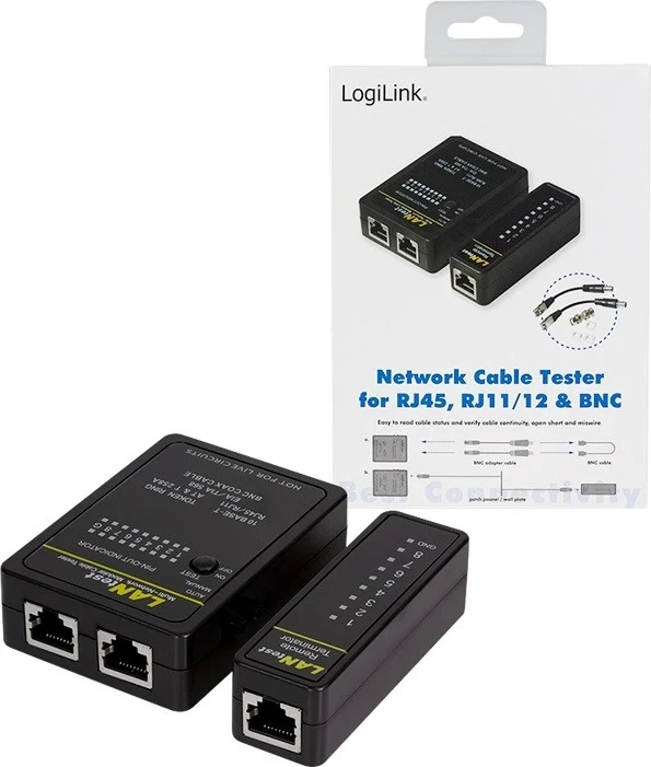 Testues Kabllash Logilink WZ0015, për RJ45, RJ11 dhe BNC