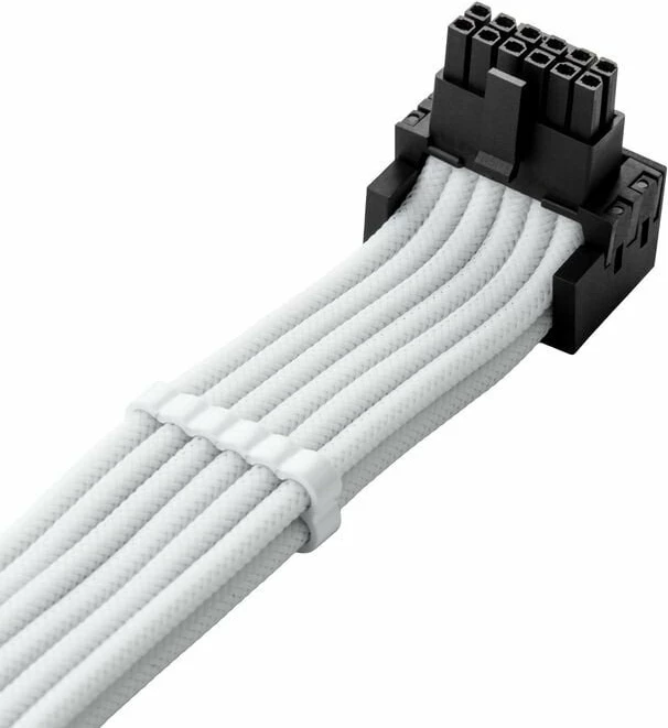Kabllo energjie PCIe CableMod C-Series Pro Variant B 90° 16-pin (12+4) në 4x 8-pin, CM-PCSR-16P4-RBN60KW-5PW-R-SS, e bardhë