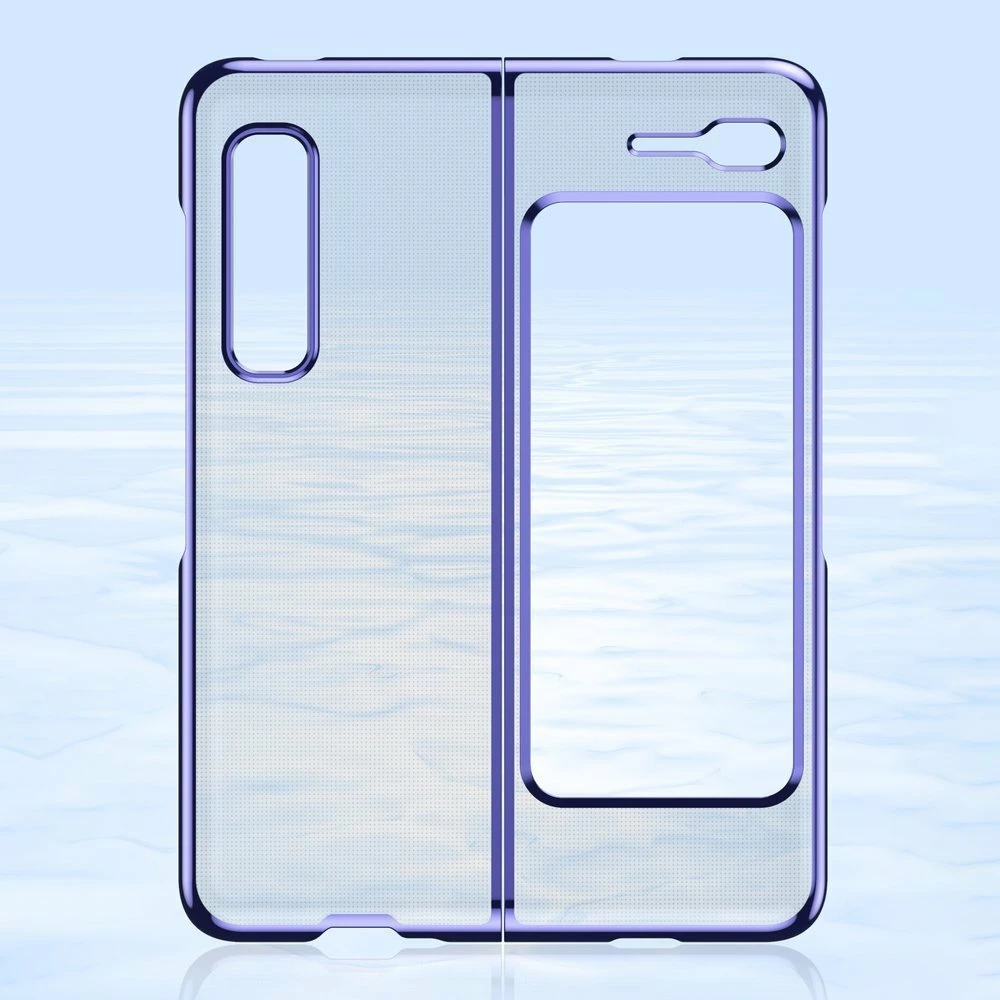 Mbështjellës Hurtel për Samsung Galaxy Fold, hard case, ultraihollë, kornizë elektroplating, Blu