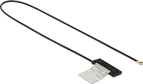 Antena WLAN DeLOCK 86286, MHF Male, 1 dBi, 2.4/5 GHz, 25 cm, e zezë