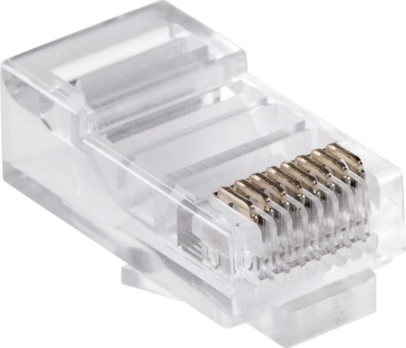 Konektor RJ45 8P8C për kabllo rrjeti, transparent